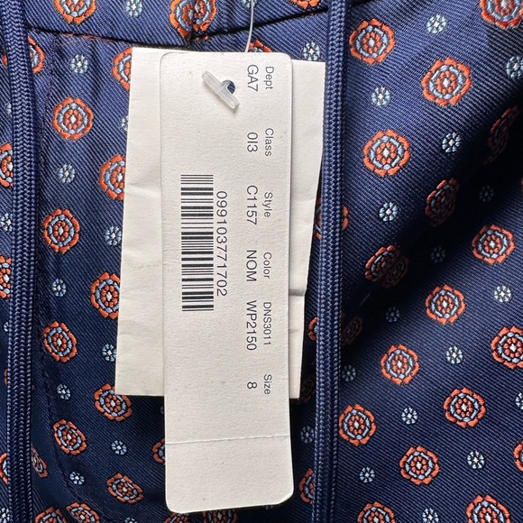 J. Crew Navy and Pink Patterned Women's Pants - Picture 2 of 6